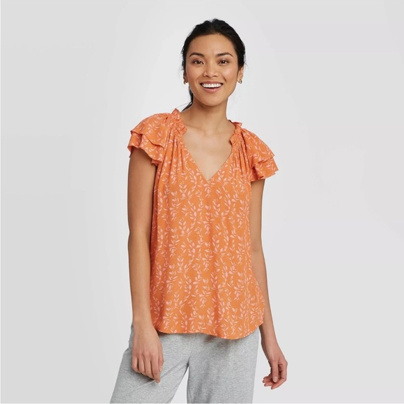 a new day Tops - A New Day Orange & Pink Blouse